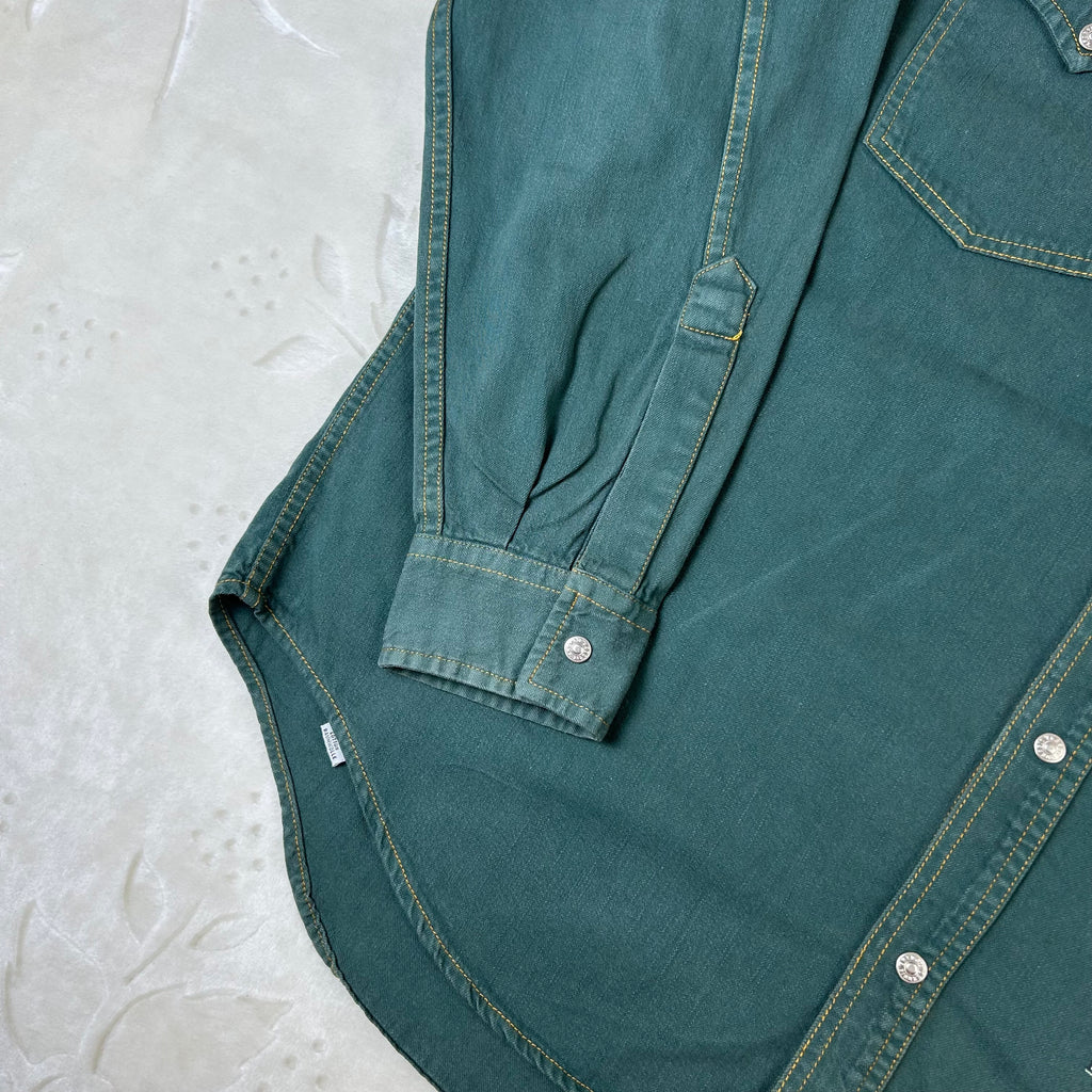 Camicia Energie Vintage Western Verde Petrolio Taglia (XL)