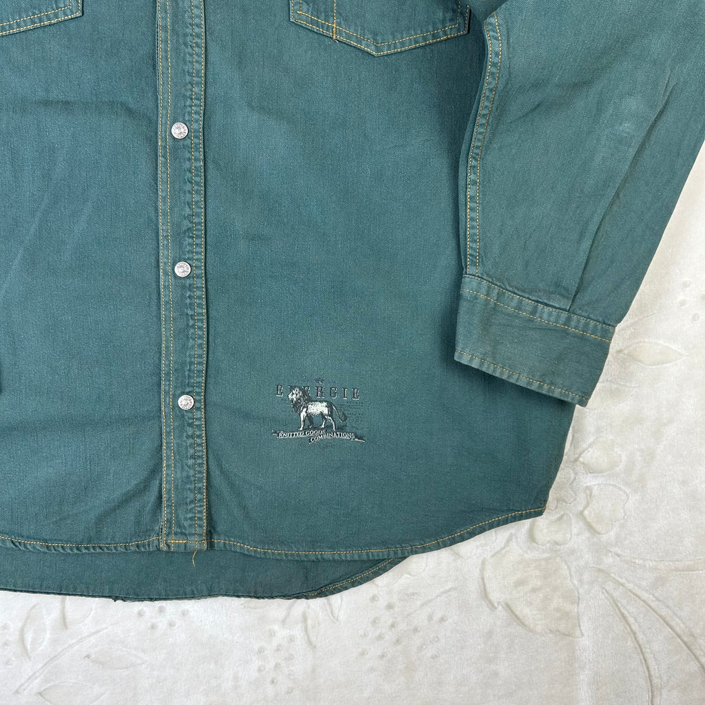 Camicia Energie Vintage Western Verde Petrolio Taglia (XL)