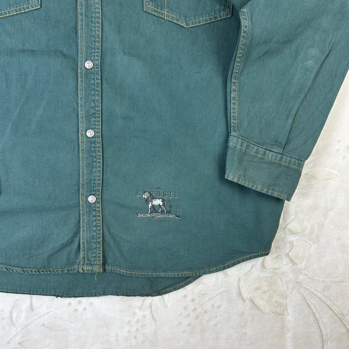 Camicia Energie Vintage Western Verde Petrolio Taglia (XL)