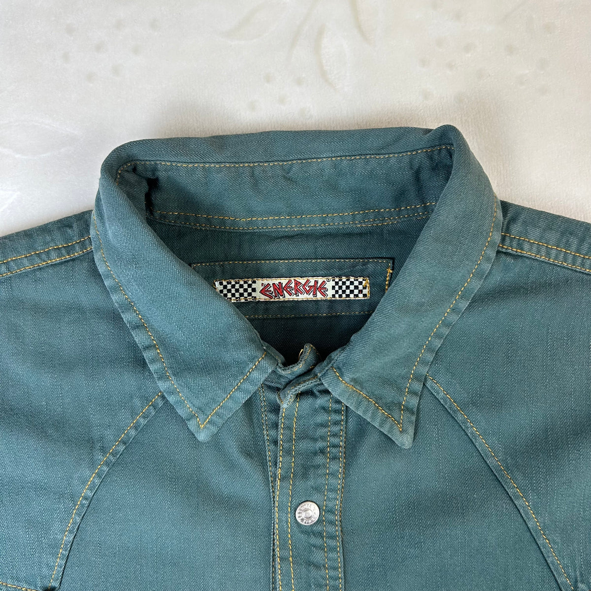 Camicia Energie Vintage Western Verde Petrolio Taglia (XL)