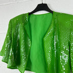 Giacca Pianoforte di Max Mara Vintage Verde con Paillettes Made in Italy 44 (S-M)