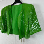 Giacca Pianoforte di Max Mara Vintage Verde con Paillettes Made in Italy 44 (S-M)