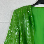 Giacca Pianoforte di Max Mara Vintage Verde con Paillettes Made in Italy 44 (S-M)