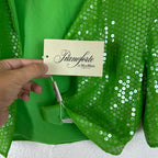 Giacca Pianoforte di Max Mara Vintage Verde con Paillettes Made in Italy 44 (S-M)