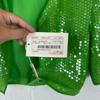 Giacca Pianoforte di Max Mara Vintage Verde con Paillettes Made in Italy 44 (S-M)