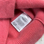 Maglione da donna Moncler in lana rosa con maxi logo (L)